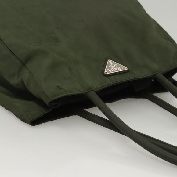 PRADA Hand Bag Nylon Khaki Silver Auth bs25012 - Picture 6 of 16